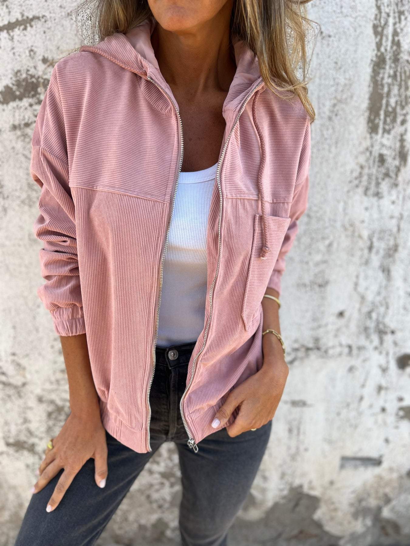 Lena - Freizeitjacke Mit Kapuze Und Reißverschluss