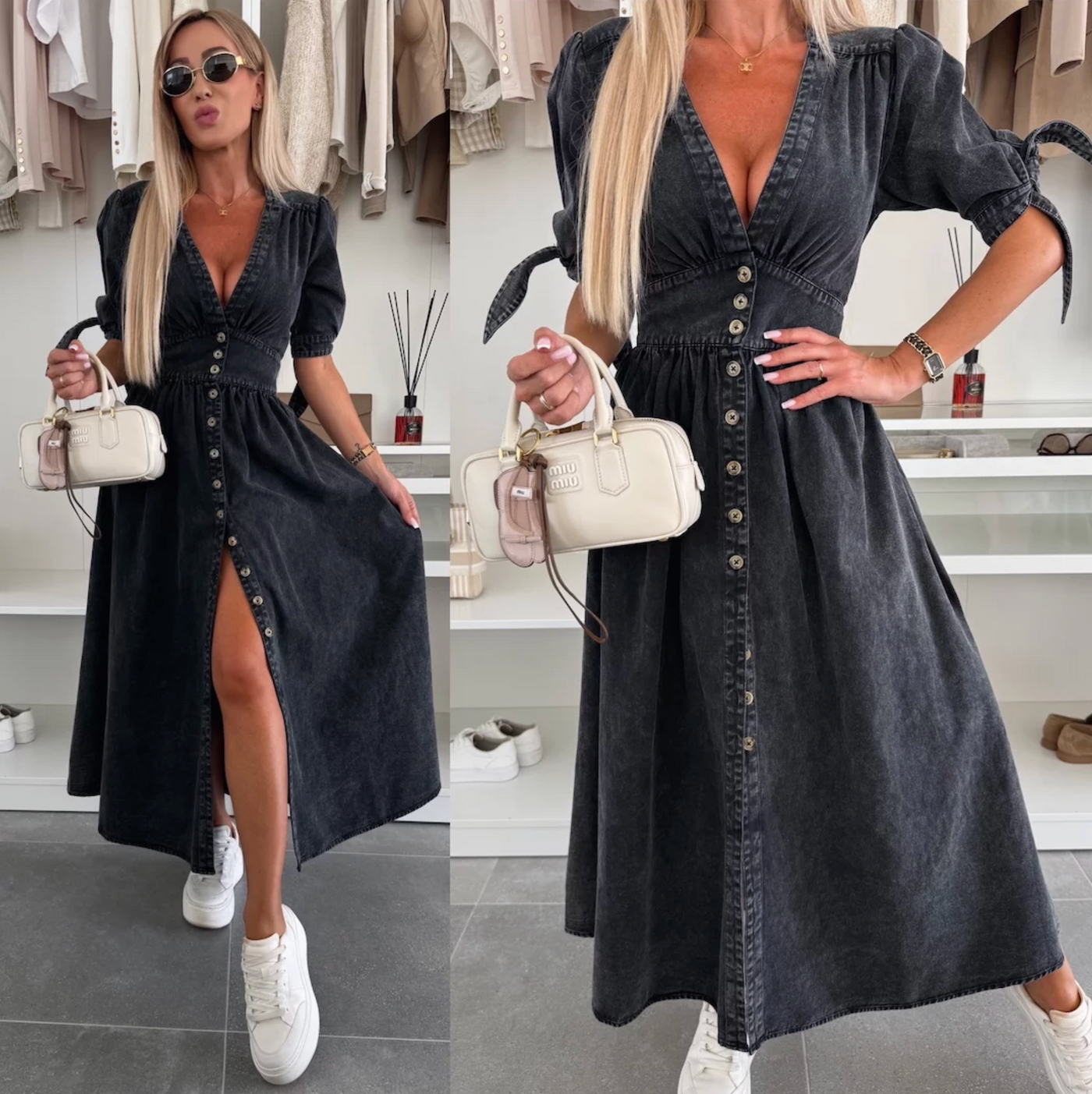 Lena | Strahlendes Denim-Kleid