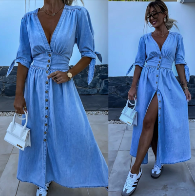 Lena | Strahlendes Denim-Kleid