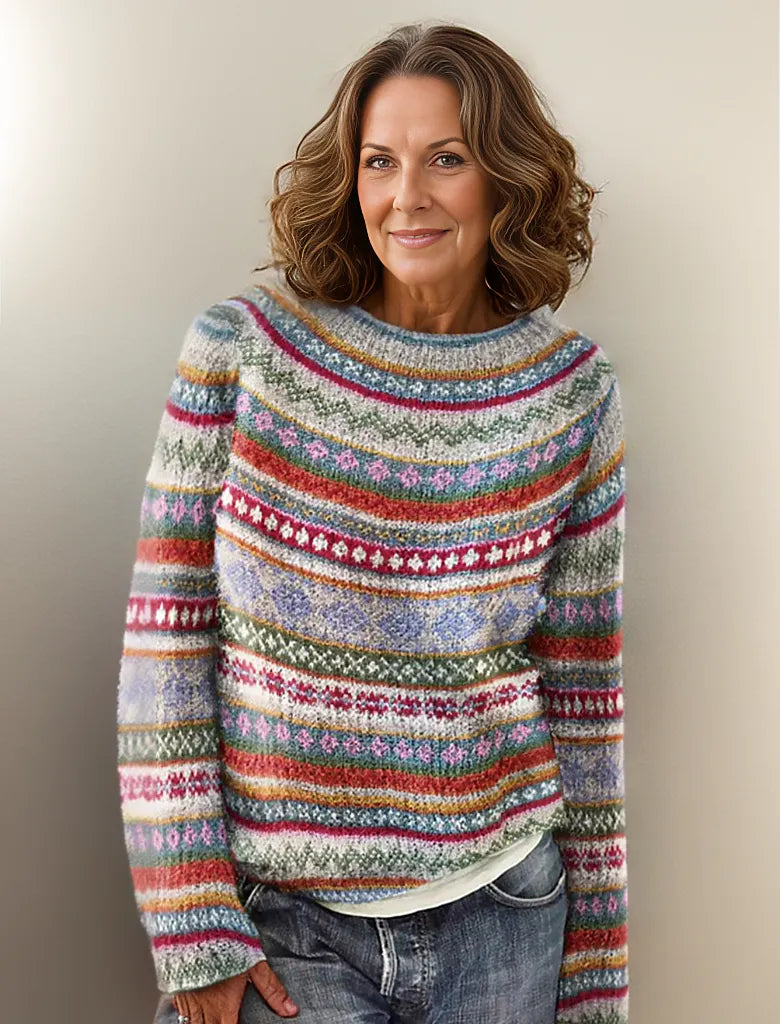 Clara Elegant - Kuscheliger, modischer Pullover in kontrastierenden Farben