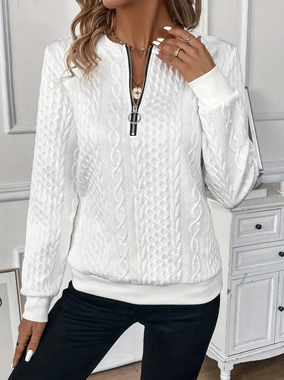Chloe - Lässiges Sweatshirt Mit Langen Ärmeln Und Reißverschluss