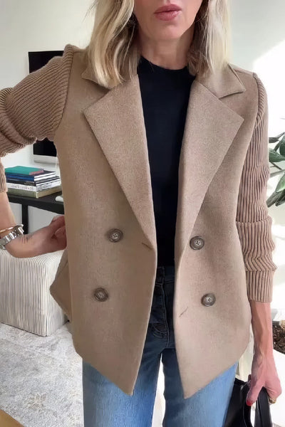 Luca | Langer Cardigan mit Patchwork-Ärmeln, Trendy und Chic