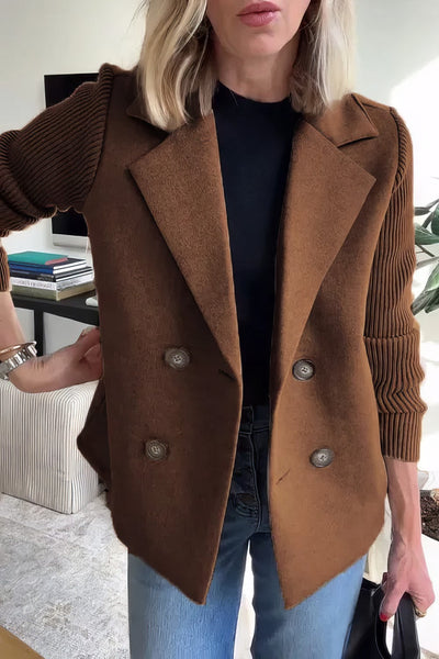 Luca | Langer Cardigan mit Patchwork-Ärmeln, Trendy und Chic