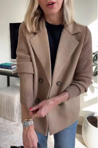 Luca | Langer Cardigan mit Patchwork-Ärmeln, Trendy und Chic