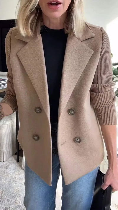 Luca | Langer Cardigan mit Patchwork-Ärmeln, Trendy und Chic