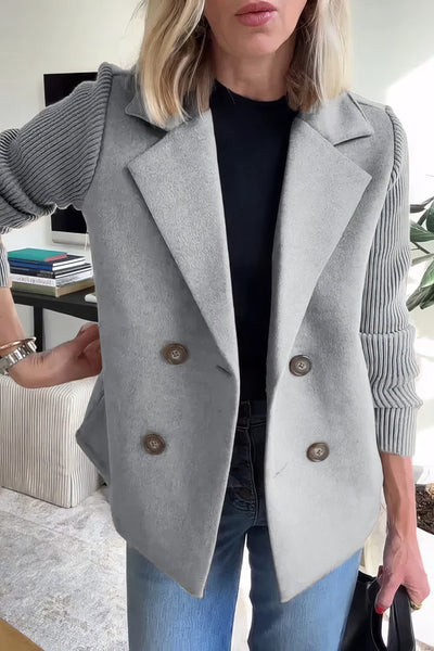 Luca | Langer Cardigan mit Patchwork-Ärmeln, Trendy und Chic